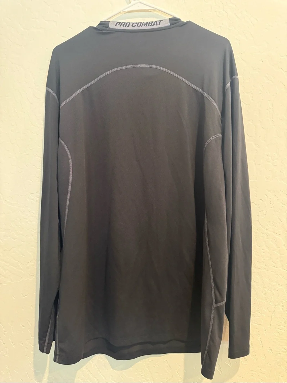 Nike Black Long-Sleeve Performance Shirt with Gray Stitching